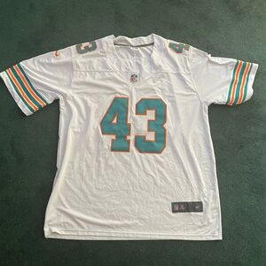 Andrew Van Ginkel White and Teal NFL Miami Dolphins Jersey